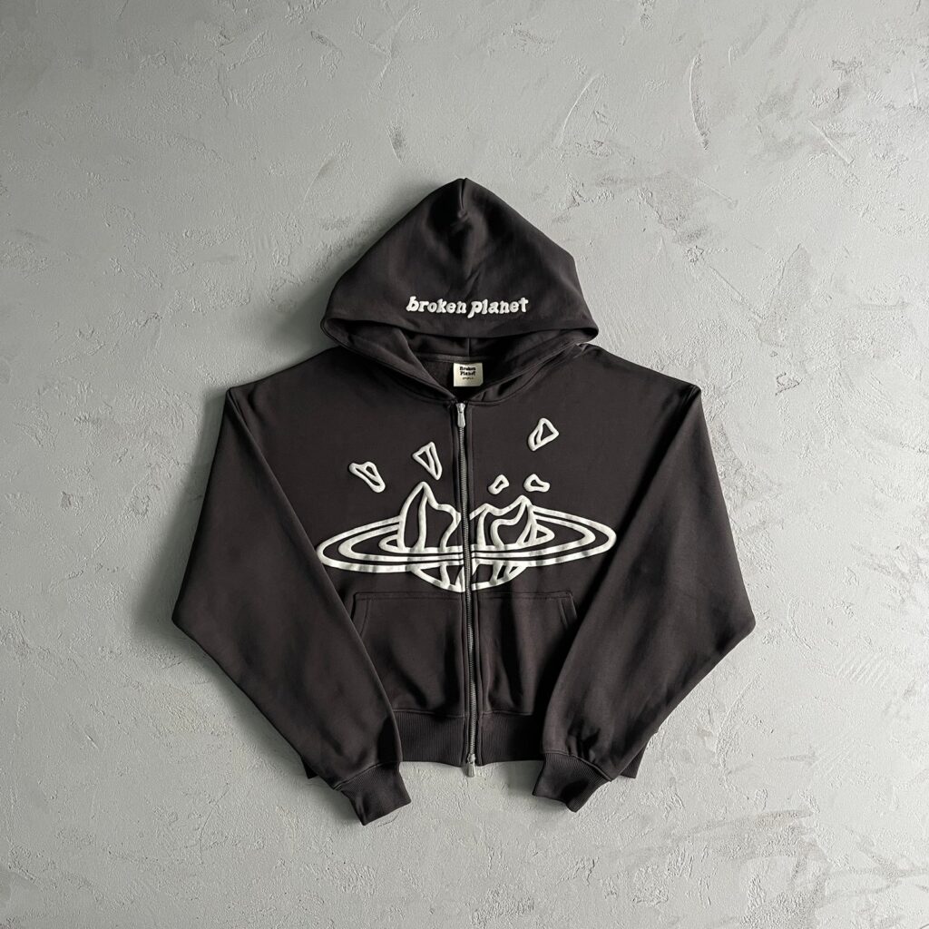 Broken Planet Black Zip Up Hoodie