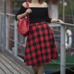 red tartan skirt womens