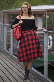 red tartan skirt womens